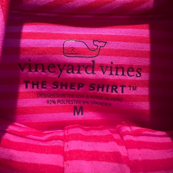 Vineyard Vines The Shep Shirt Women's Pink Stripe Performace Size M - Picture 3 of 4
